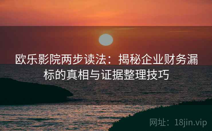 欧乐影院两步读法:揭秘企业财务漏标的真相与证据整理技巧 欧乐影院两步读法:揭秘企业财务漏标的真相与证据整理技巧